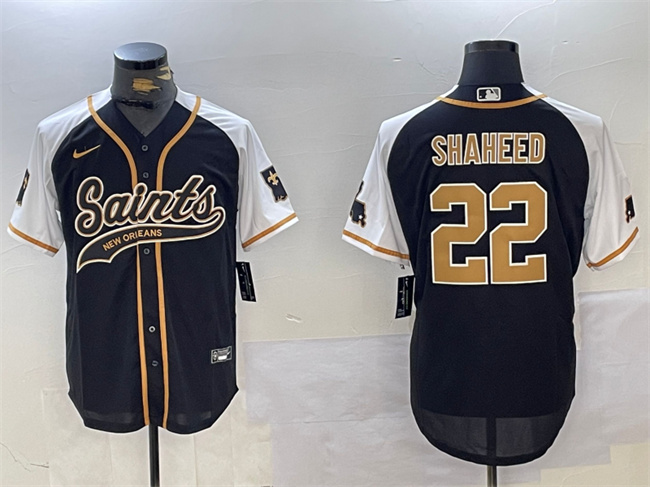 Men's New Orleans Saints #22 Rashid Shaheed Black/White 1987 Legacy Cool Base Stitched Baseball Jersey Men's New Orleans Saints #22 Rashid Shaheed Black/White 1987 Legacy Cool Base Stitched Baseball Jersey